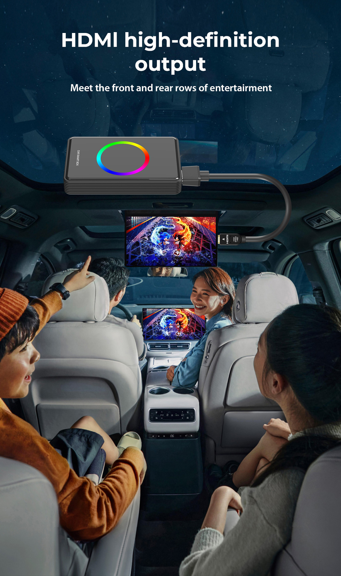 Carplay Box with HDMI Output Rk Chip Wired to Wireless Android Car Smart Interconnection Module
