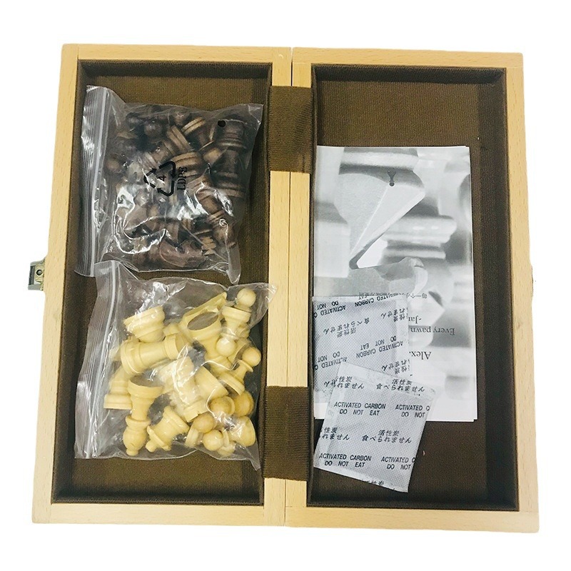 Ajedrez de madera transfronteriza plegable esquina redonda tablero de ajedrez niños estudiante inesperadamente habilidad rompecabezas juego juguete fábrica de ajedrez