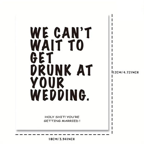 6-Piece Wedding Bottle Labels, We Can't Wait to Get Drunk at Your Wedding