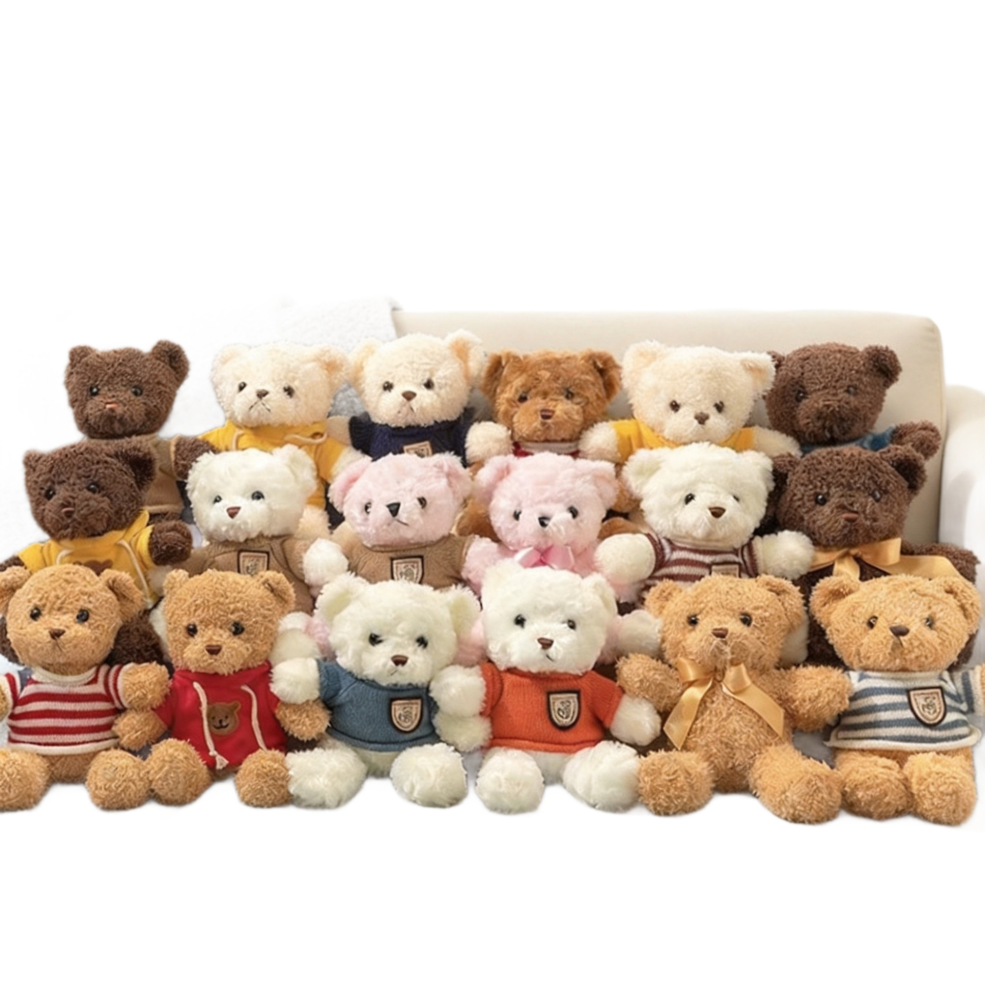 Muñecas de peluche al por mayor emoción acompañante vestido juguetes de peluche regalo de cumpleaños abrazar osos muñecas