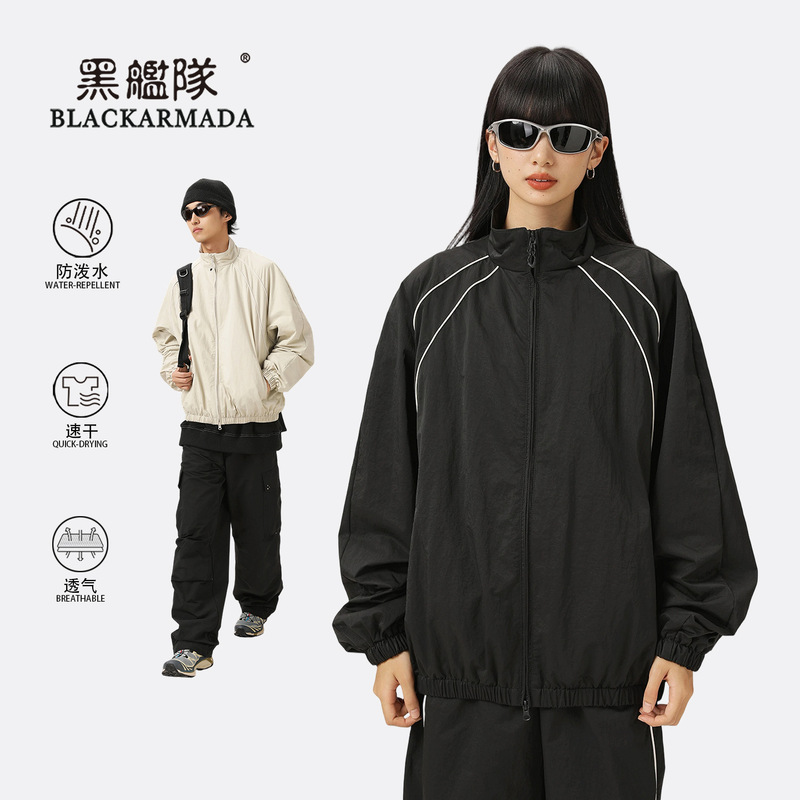 Black Fleet American-Style New Couple's Loose Outdoor Windproof Mountain Sports Versatile Waterproof Casual Jacket