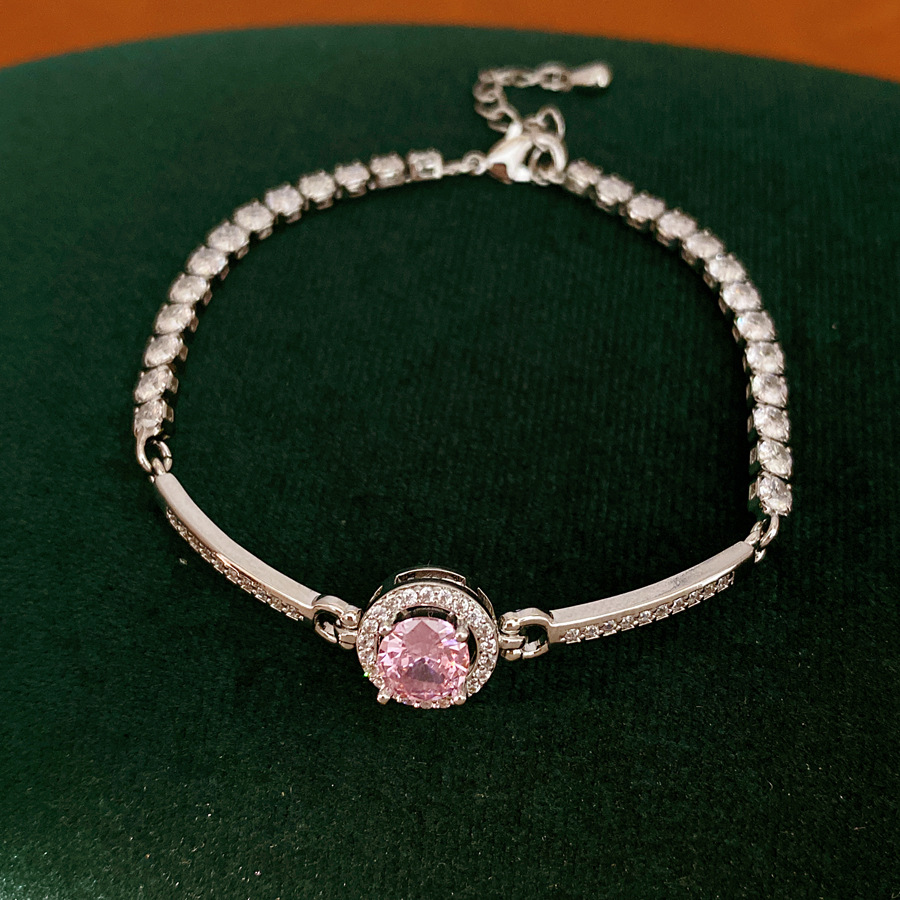 Pulsera redonda geométrica de piedra de silicio ligera de lujo nicho pulsera de alta calidad personalidad temperamento universal joyas de moda al por mayor