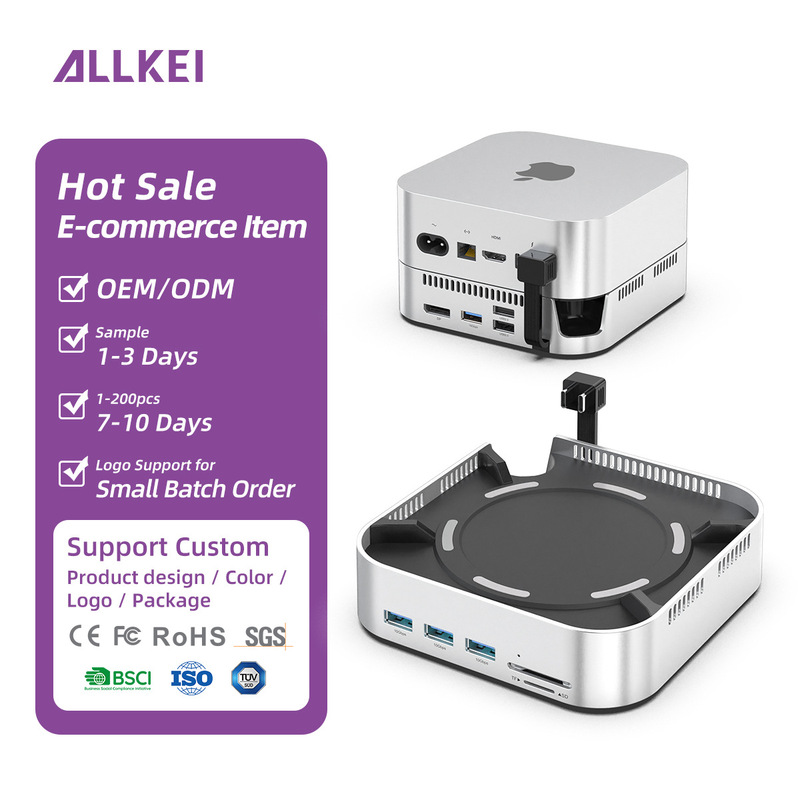 Suitable for Mac Mini4 Expansion Dock Multi-Interface Base Dual Nvme Hard Drive Box 4K60Hzusb3.2 Hub
