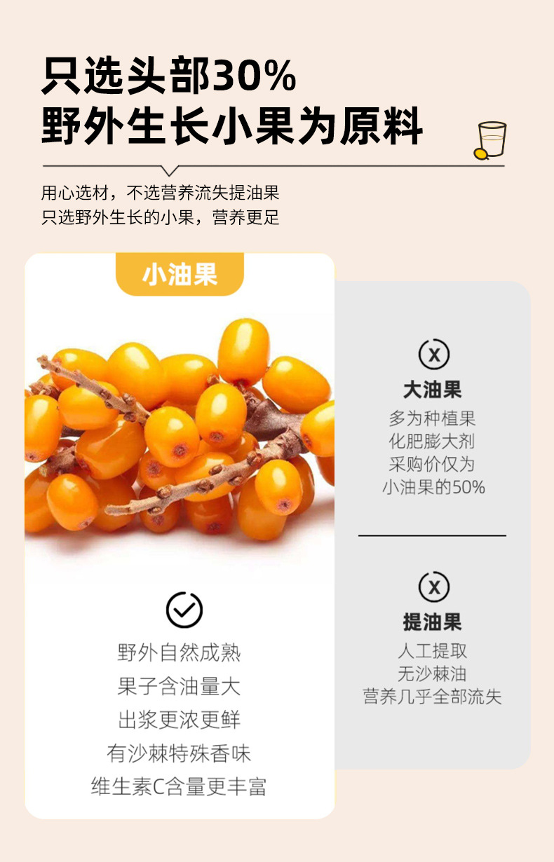 Sea Buckthorn Juice Puree Fresh Pressed Sour Berry Drink 30ml x 10 Sachets key features