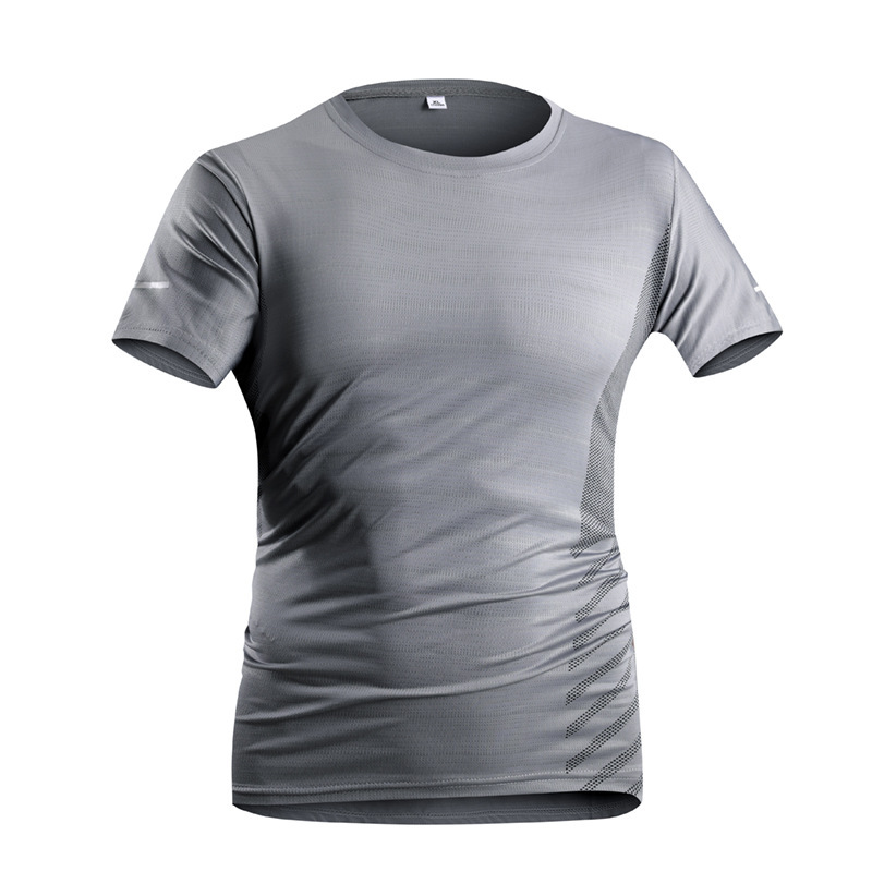 Secado rápido camiseta de manga corta para hombres al aire libre 2024 verano nuevo hielo delgado camiseta deportiva casual de media manga