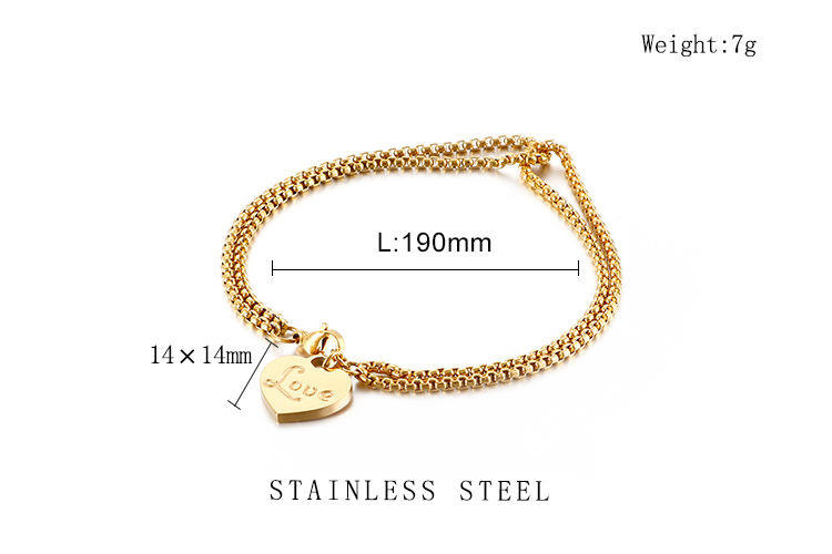 10g Weight Fashion Heart Shape Butterfly Titanium Steel Plating Bracelets