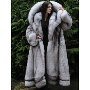 W 43368 Fox fur hooded coat �y��ë�BñƤ�羳���uͨ���R