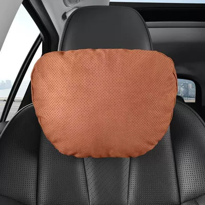 Waist, Headrest - upgraded-perforated-deerskin-velvet-skin-friendly-and-breathable-love-horse-orange-single-headrest-standard