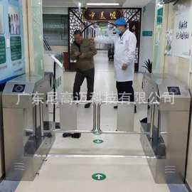 尼高迈不锈钢旋转道闸摆动门禁南京铁心桥医院单项自动摆闸门厂家