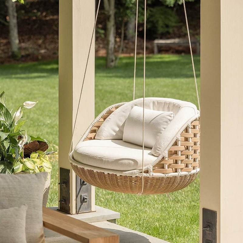 Columinar al aire libre red cesta mecedora interior patio jardín colgando silla balcón casero simple silla de cuna doble