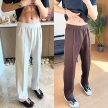 秋季男士新品高级痞帅潮流百搭简约纯色时尚洋气宽松舒适休闲长裤
