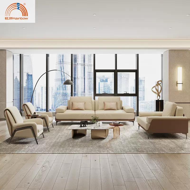 意式极简真皮沙发客厅组合网红科技布沙发现代轻奢纳帕头层牛皮沙