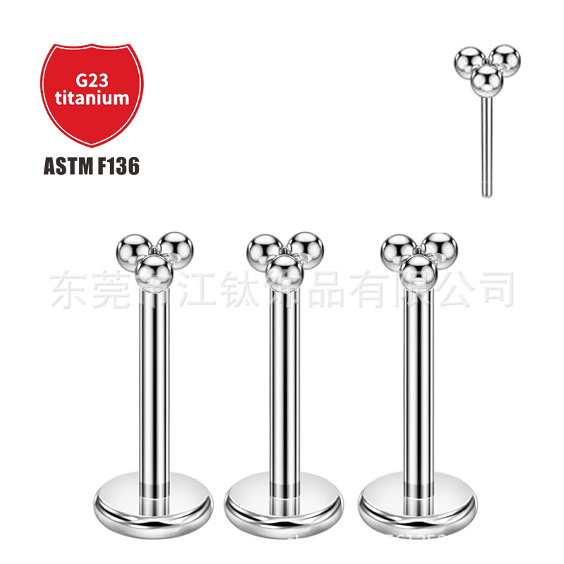 Pointed titanium steel lip stud product view