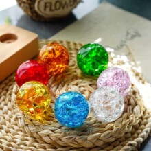 批发七彩水晶冰裂球菠萝爆破球装饰用品假山喷泉流水盆景工艺品