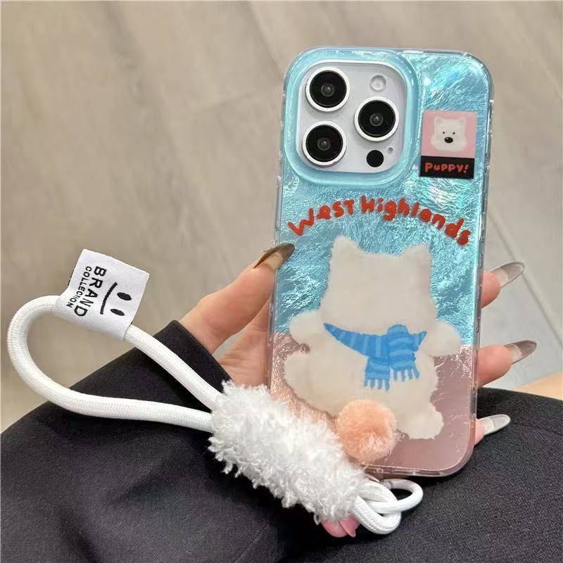 Lindo animal de espalda para iphone16ProMax nuevo 15 funda para teléfono móvil 14 Apple 13 cola de bola de pelo