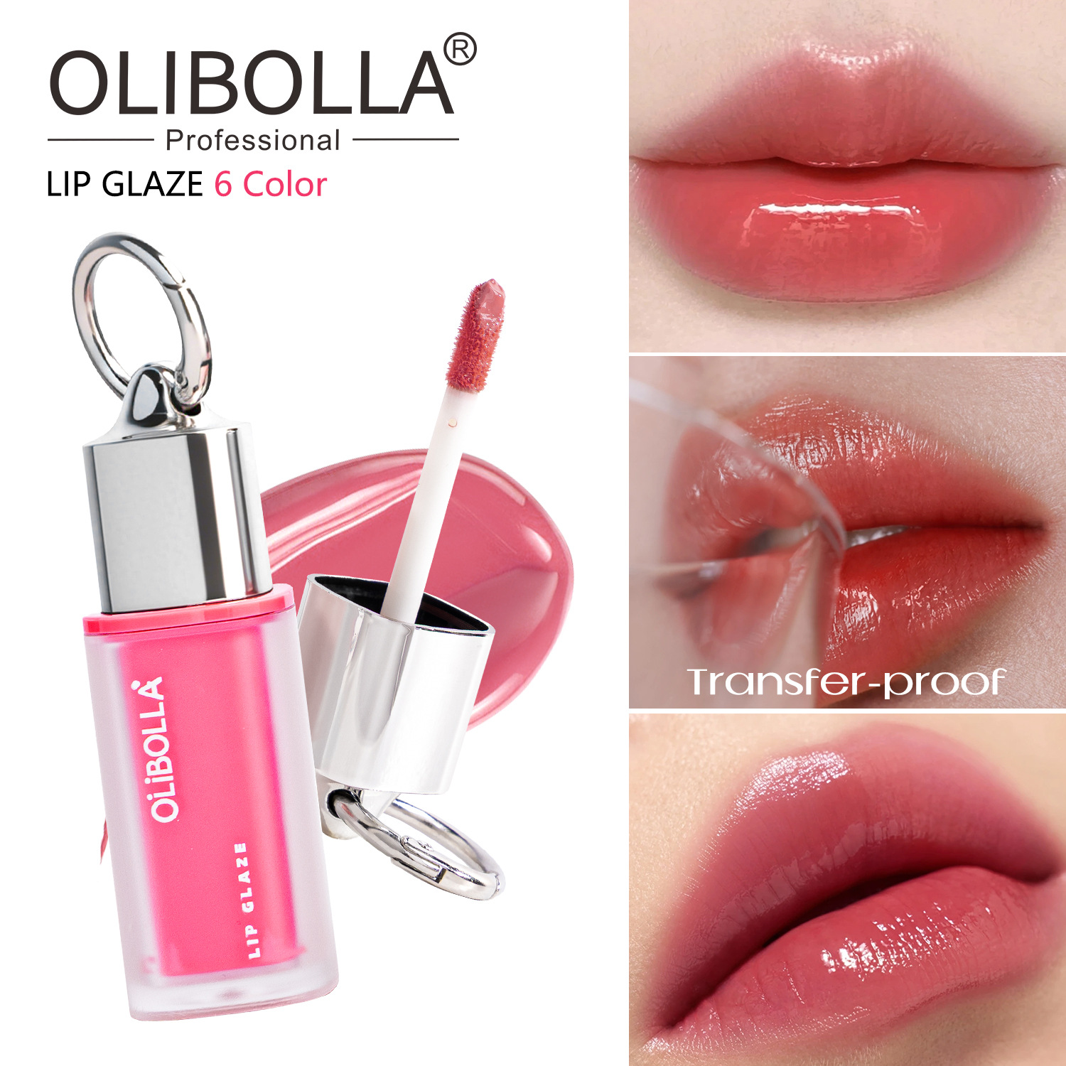 Cross-Border Exclusive Supply of Olibolla Mirror-Like Non-Stick Lip Glaze Lipstick, Natural Color, Long-Lasting, Non-Fading Lip Gloss Wholesale