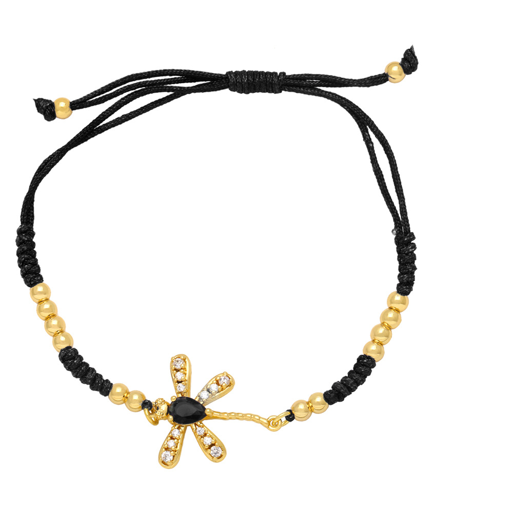 Fashion Dragonfly Copper Bracelets Inlay Zircon Copper Bracelets