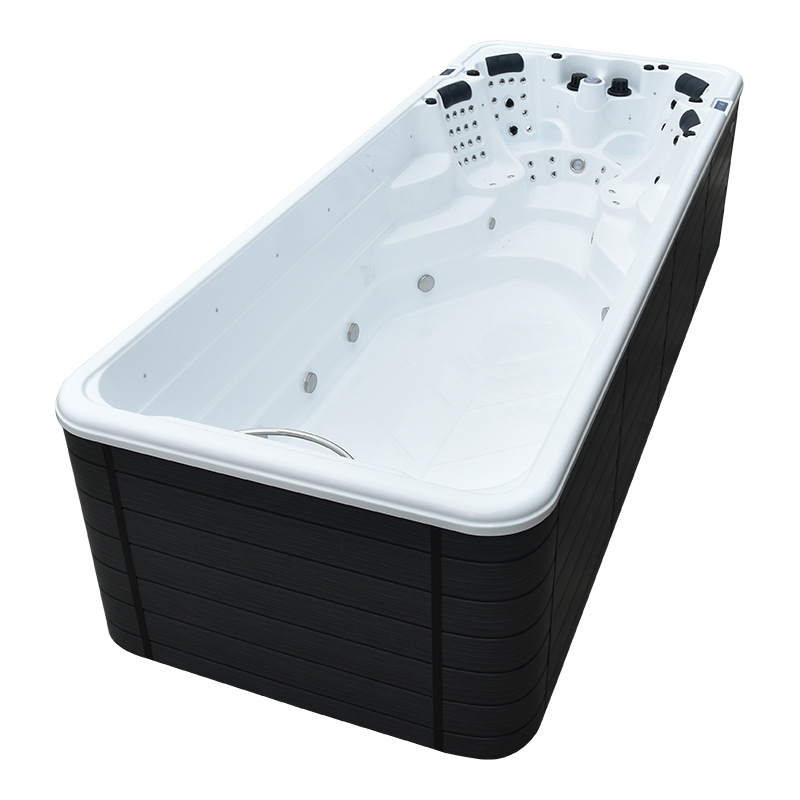 Piscina de hidromasaje infinita para casa o villa, piscina familiar para adultos con flujo laminar, surf, temperatura constante inteligente, acrílica