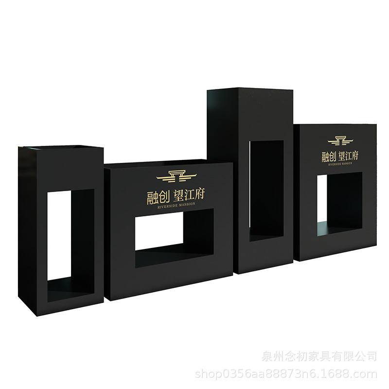 戸外鉄芸花箱組合せ販売部商店街は緑化花壇カフェ街のステンレス花溝を遮断している