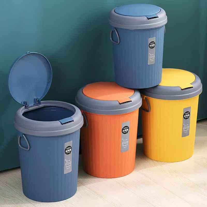 Cubo de basura con tapa a presión de plástico para el hogar image 5