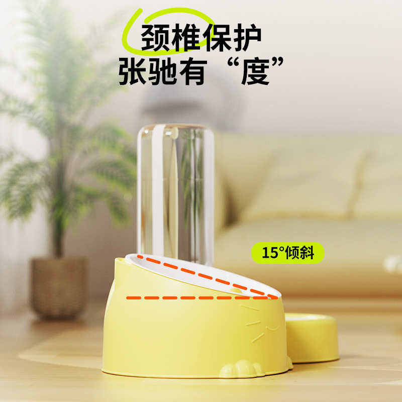 猫碗双碗陶磁器自動飲用水犬碗犬食盆ステンレス猫盆ペット水ペット用品|undefined