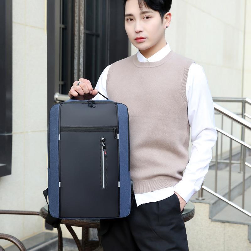 Transfronteriza nueva mochila simple USB recargable Bolsa de Ordenador de Negocios de Los Hombres multi-funcional estudiante mochila de gran capacidad