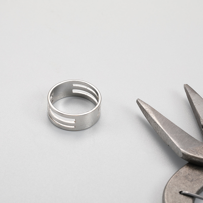 DIY jewelry tools, stainless steel open and close ring hangers, rings for handmade single loop open-close finger rings