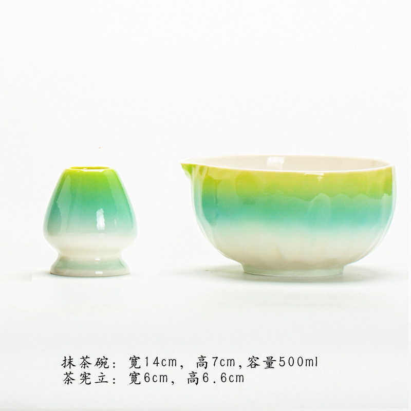 그라데이션 그린 말차 그릇과 차잔(PJ2505251-1)
