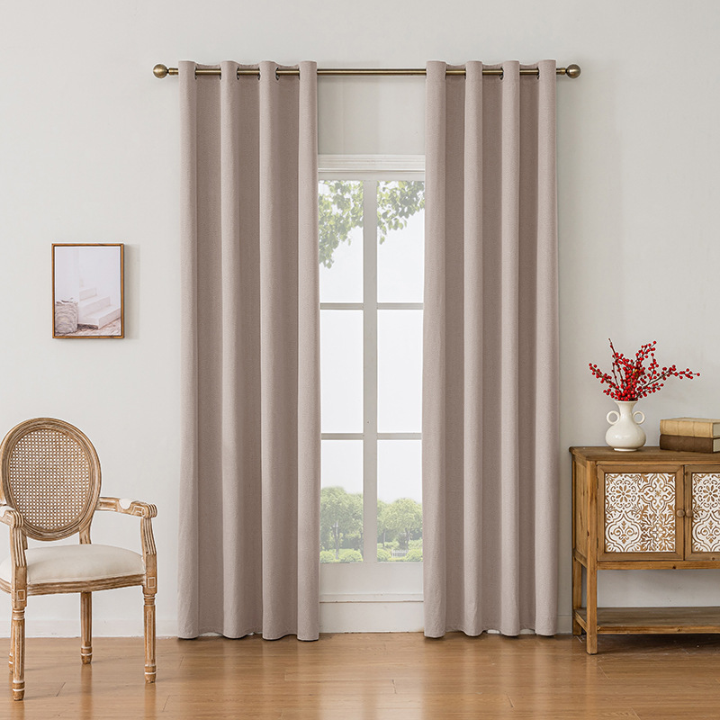 Suministro transfronterizo exclusivo para el comercio exterior de Amazon, cortinas opacas de lino sintético para dormitorio y sala de estar, cortinas al por mayor de Shaoxing.