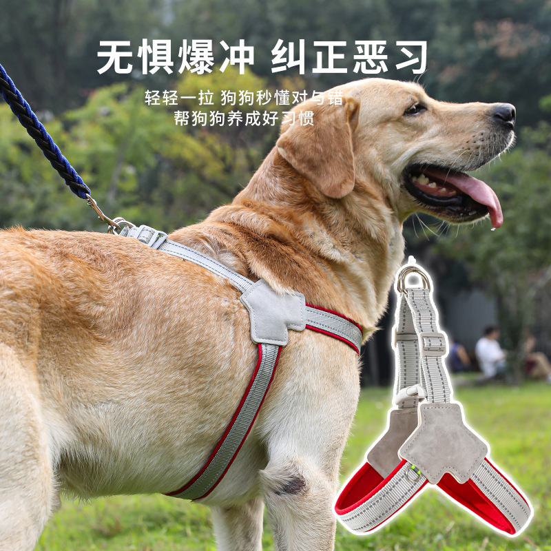 Corda de tracción de chaleco de perro a prueba de explosiones corda de paseo para perros grandes y medianos para evitar la liberación de la correa de pecho al por mayor