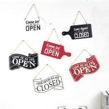 OPEN欧式复古双面营业中挂牌创意木质装饰门牌欢迎光临牌酒吧壁饰