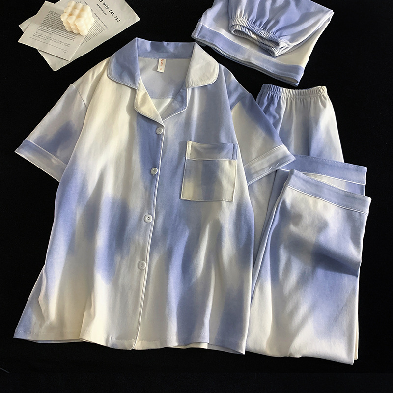 플레인블루 타이다이 [반팔+반바지+바지]