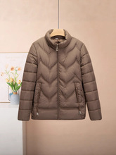 中老年女装秋冬棉衣外套妈妈装棉服老年人大码外套纯色插袋棉衣批