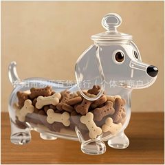 跨境新品Dachshund Snack Jar腊肠犬零食罐带盖密封零食容器