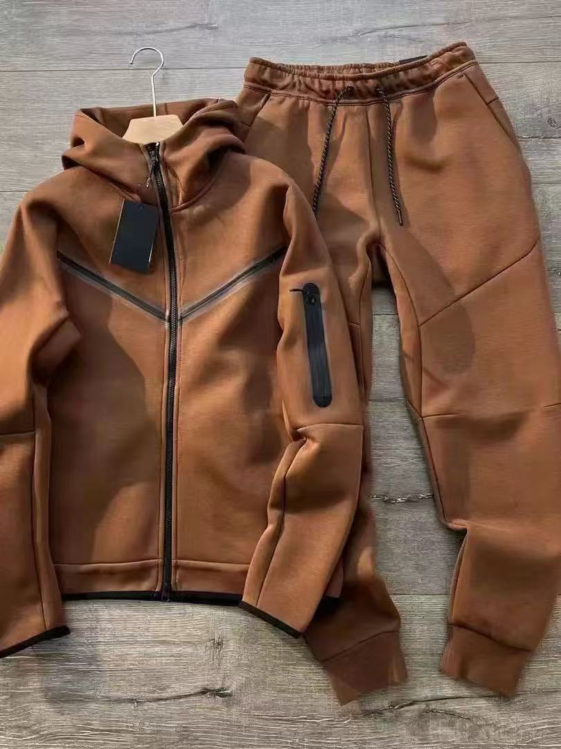 Camiseta con cremallera encapuchada transfronteriza para hombres primavera y otoño nueva chaqueta casual de ropa deportiva, pantalones de pies pequeños, dos piezas