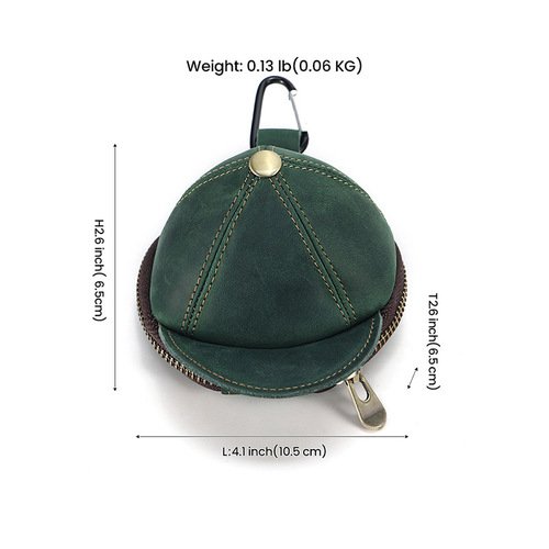 Leather Creative Waist Bag Small Wallet Crazy Horse Coin Key Holder Mini Korean Style Cute Hat Shaped Purse