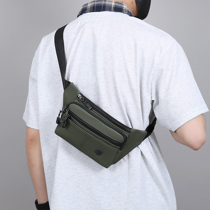 Riñonera para hombre, bolso de hombro simple nuevo portátil de moda, bolso de pecho de tendencia casual de todo fósforo, bolso de mensajero de almacenamiento multicapa