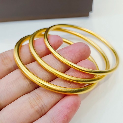 Yuannan Sand Gold Women's Bracelet, Ancient Craft Inheritance Bracelet, Simulation Gold Ring, Solid Plain Circle, Electroplating Live Stream