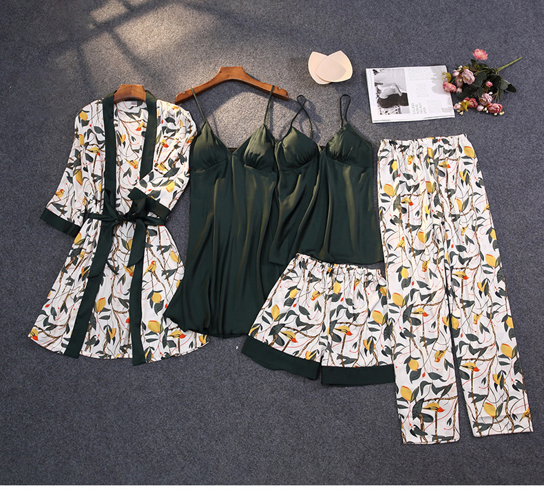 Women's Pastoral Leaves Polyester Printing Pants Sets display picture 1