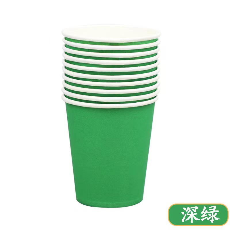 Decoración de la fiesta de picnic tazas novedosas de color sólido con rayas de cumpleaños suministros de tazas de papel desechables coloridas