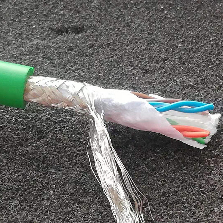 Folding resistant 10 million times 8-core twisted pair shielded Ethernet Gigabit oil-proof six types of industrial high flexible drag chain cable