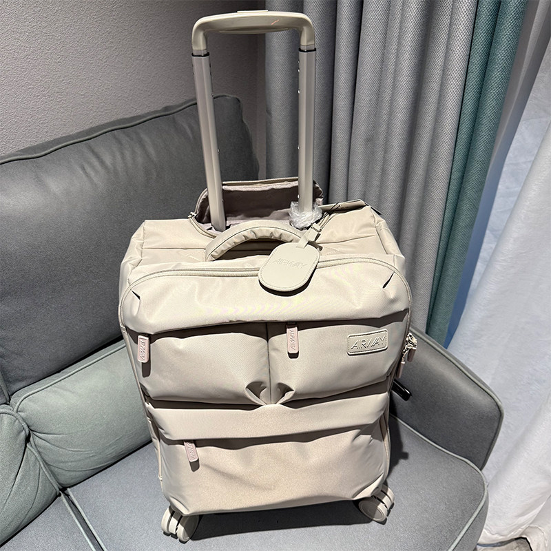 Cross-border ultralight Oxford cloth suitcase, women's carry-on suitcase, 20-inch travel bag, trolley case, new 24-inch canvas and leather case