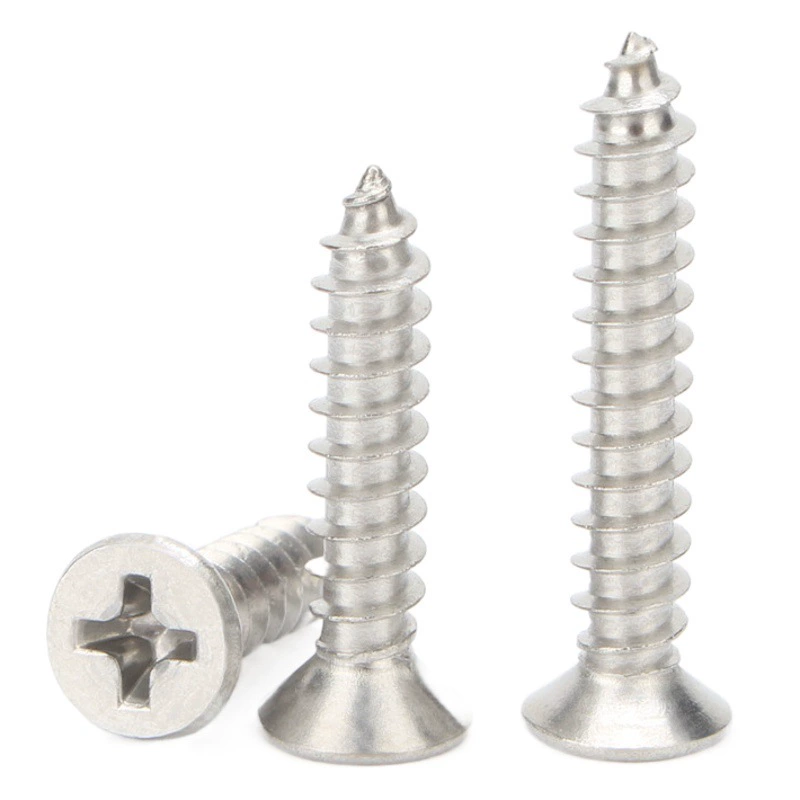 Саморез из нержавеющей стали 304 Саморез с плоской головкой и поперечным углублением Саморез с заостренной головкой KA Саморез с потайной головкой M2M3M4