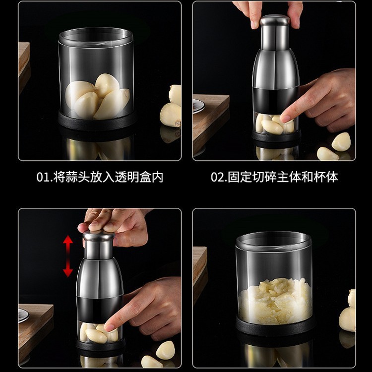 304 palo de acero inoxidable palo de palo de ajo casero barro de cocina herramienta de prensa de cocina multifuncional