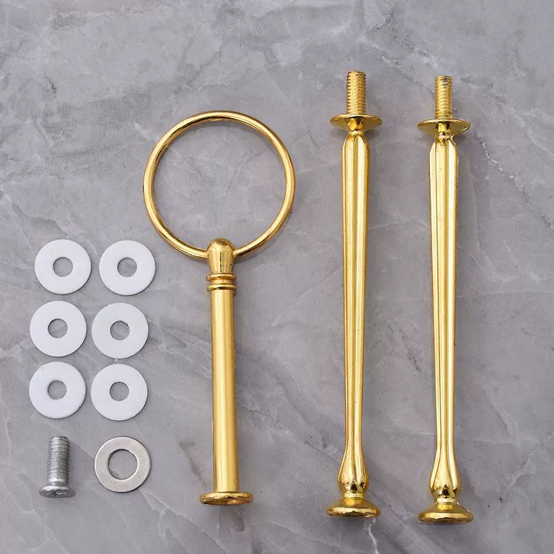 Three -layer fruit disk metal hanging rack cake dessert dessert ornaments electroplating accessories dry fruit disk double -layer snack bracket