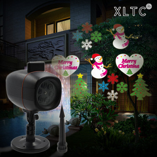 In stock highlight card pattern projection lamp garden courtyard holiday decoration ground plug lawn projection lamp factory wholesale