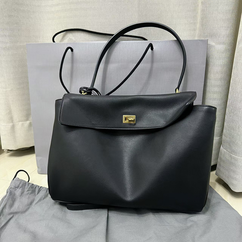 新しいレディースバッグトートバッグケリーバッグシングルショルダースムーズなカーフスキンハンドバッグ脇の下ロック通勤クロスボディレディースバッグ|undefined