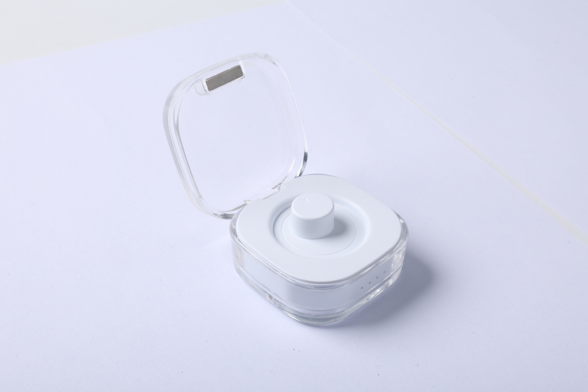 Smart Ring Magnetic Charging Case With Transparent Lid And Cable_voghion.com