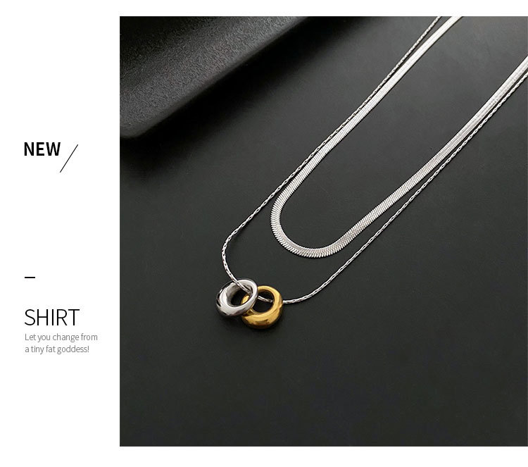 Simple Style Style Vacuum Plating Real Gold Plated 18K Silver Round 304 Stainless Steel Simple Style Waterproof Non Tarnish Titanium Pendant Necklace
