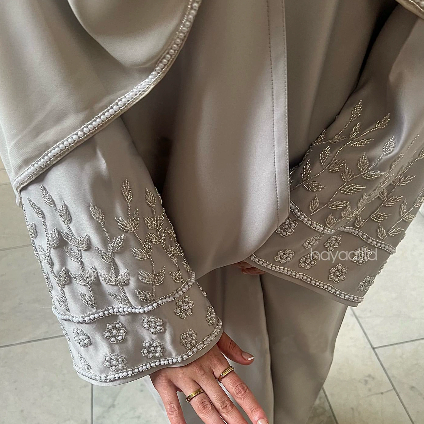 2024LORIYA Aliram Sale Tong Amazon Party daily solid color handmade nail pearl dress robe LR874